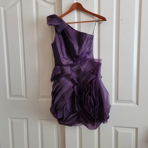 Purple one shoulder dress